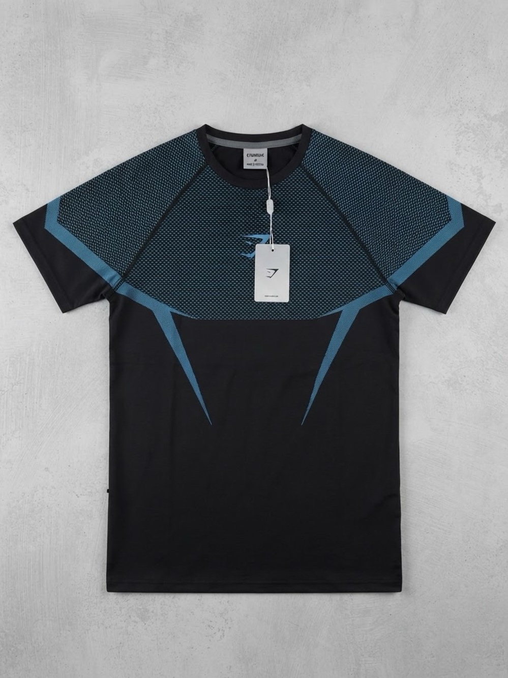NWT Gymshark Onyx V1 Seamless T-Shirt Black Blue - Medium